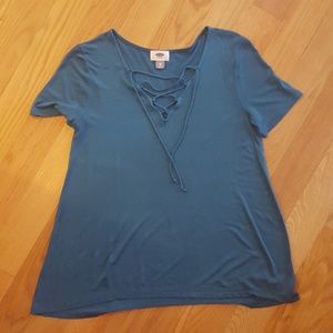Women's Size XS Blue Old Navy Short Sleeve Shirt